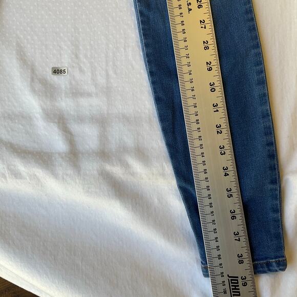Fashion Nova Women Leggings size 3 Blue High Rise Stretch Boot Cut - Picture 4 of 10